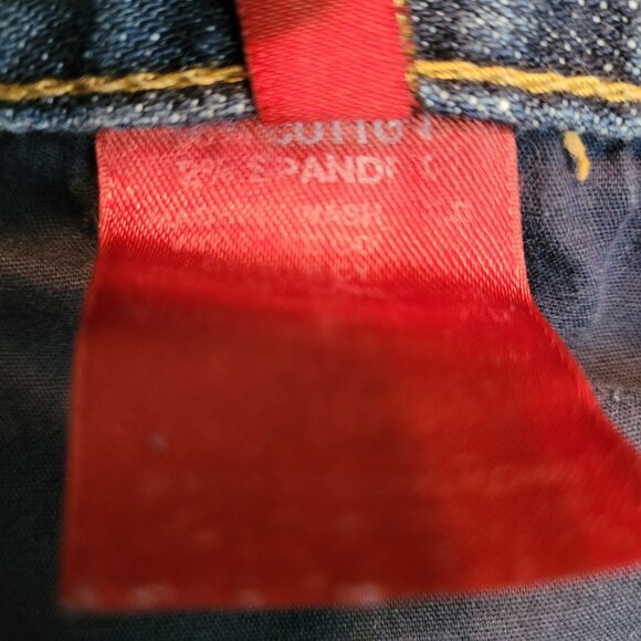 Express X2 Jeans 8 L Eva Full Leg Flare Low Rise Medium Wash Stretch Y2K - Picture 6 of 12